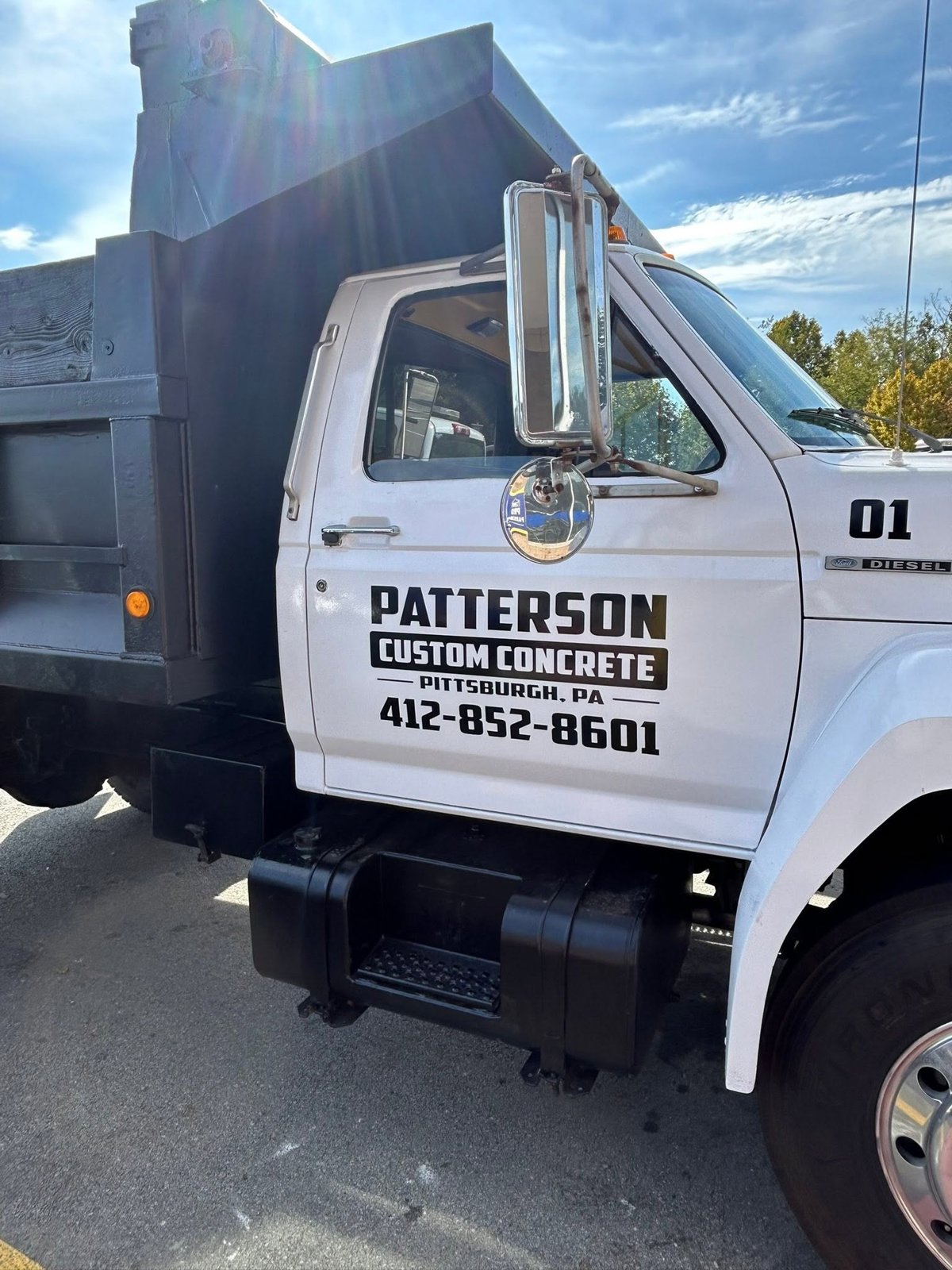 Patterson Custom Concrete branded truck