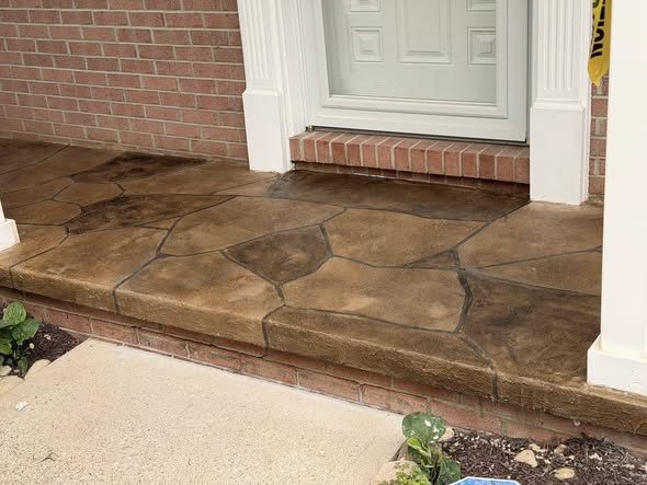 Restored concrete porch by South Hills Concrete